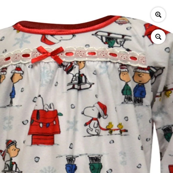 Peanuts Charlie Brown and the Gang Girls Flannel Nightgown Pajamas Size 8 NWT - Picture 2 of 5